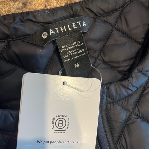 Athleta Jackets & Coats Athleta Long Whisper Featherless Vest Black